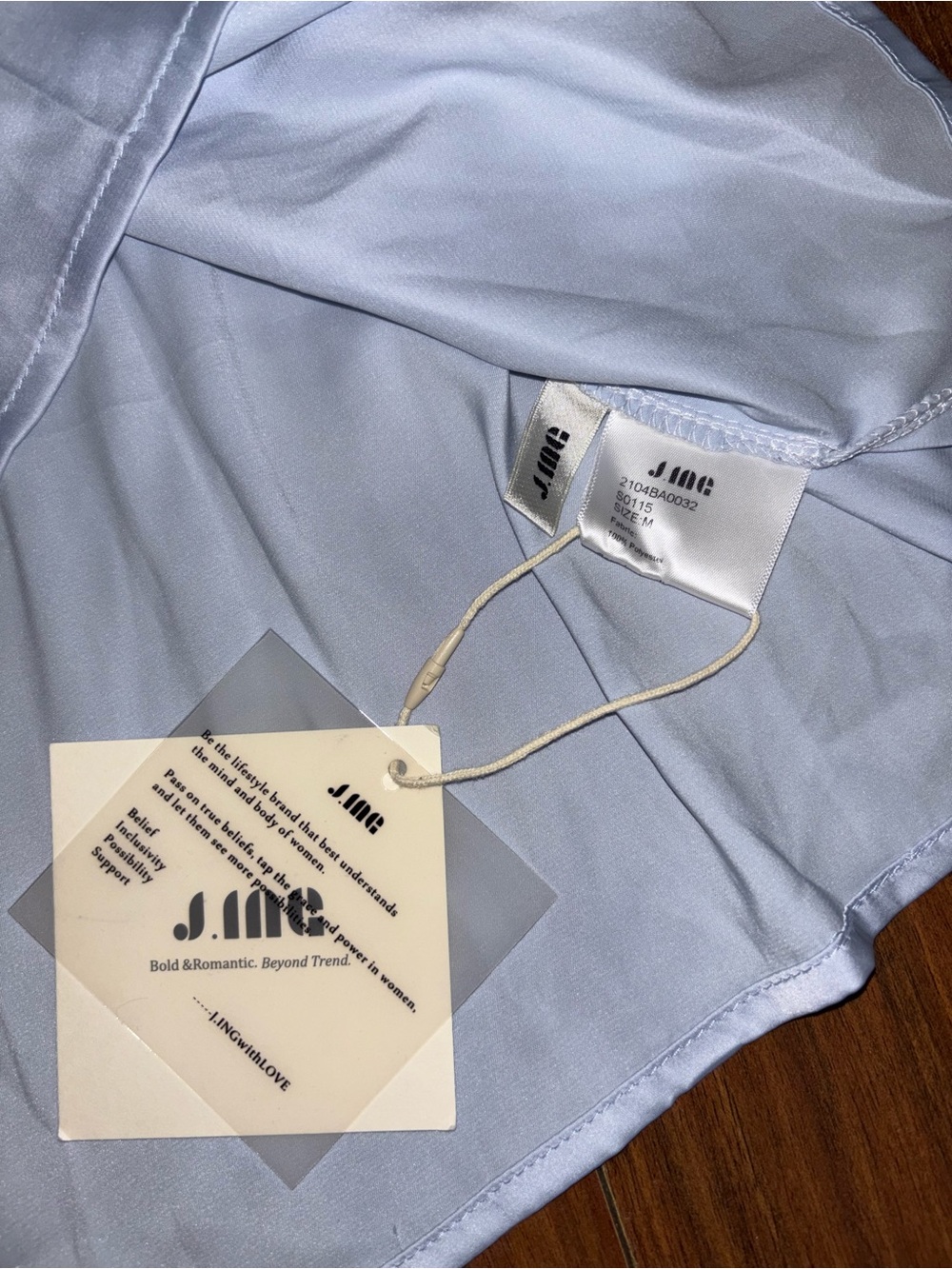 J.ING Light Blue Satin Slip with Daisy Embroidered Bust - Picture 2 of 4